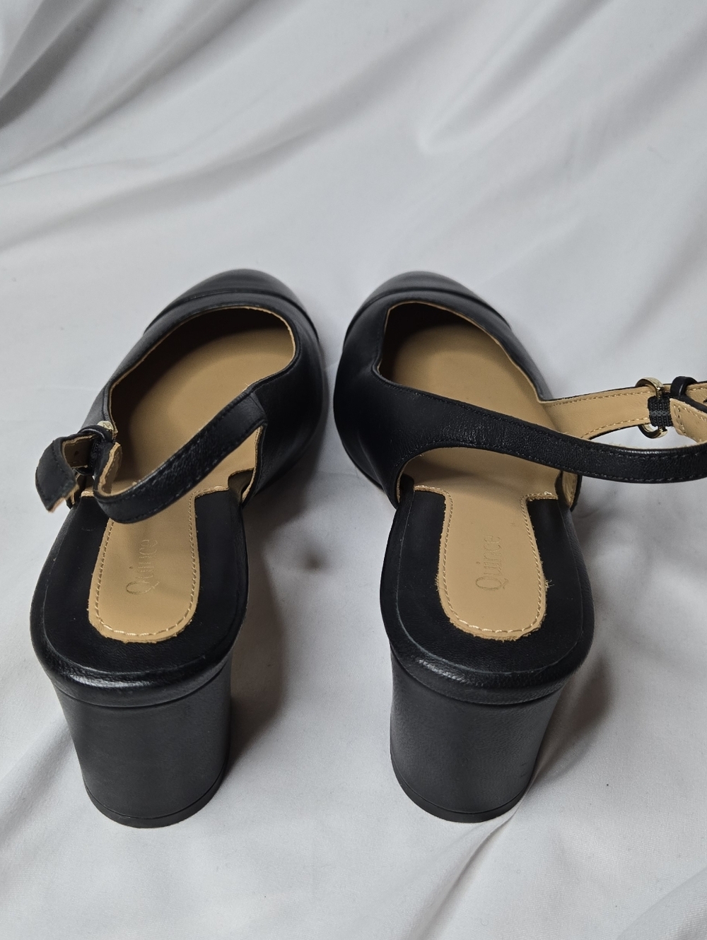 NWOT Quince Italian Black Leather 65MM Cap Toe Slingback Pump Women's 7 - Picture 8 of 12